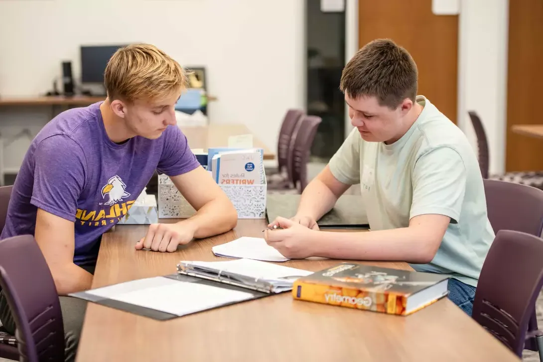 Student in tutoring session